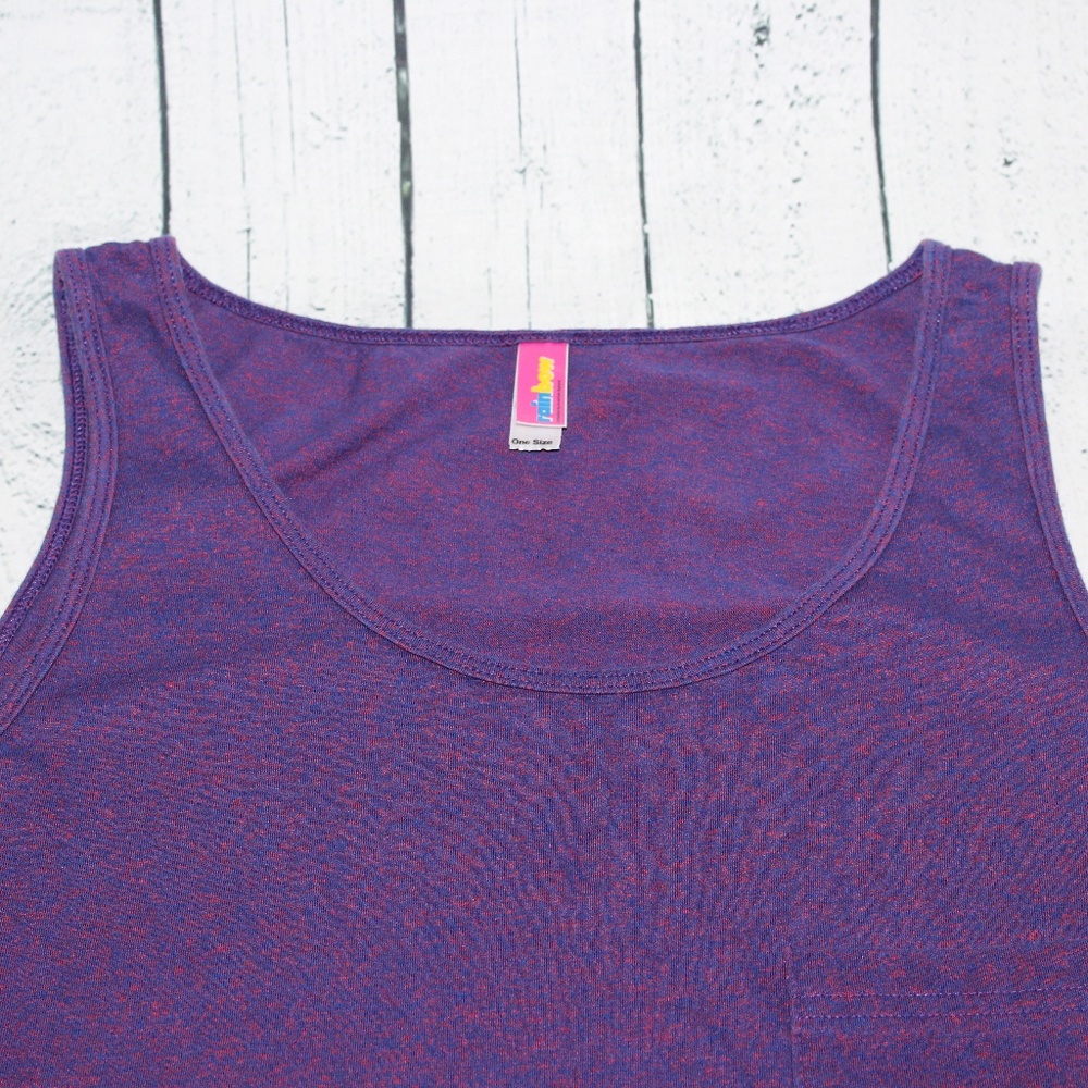 Rainbow One Size Purple Speckled Pink Tank Top - Picture 7 of 8